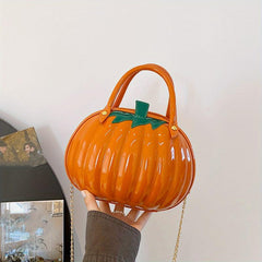 Pumpkin Shaped Metal Chain Crossbody Bag