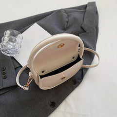 Mini Top Handle Crossbody Crescent Bag PU Leather Textured Bag Purse