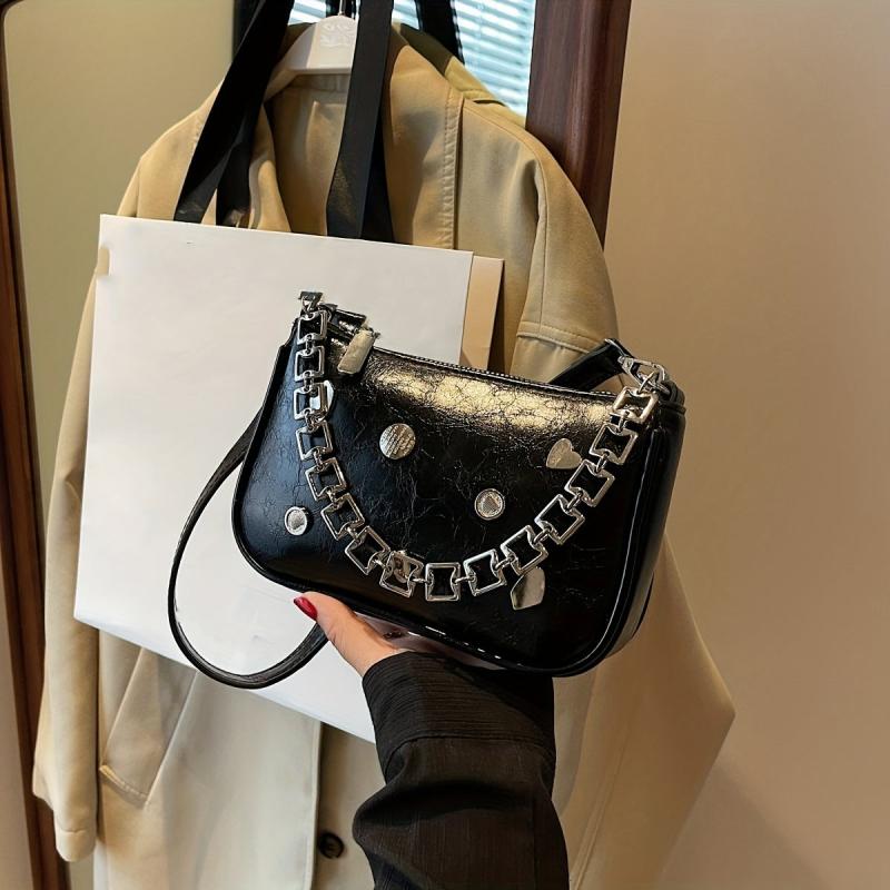 Stylish Mini Rivet Decor Handbag Crossbody Bag Women's Purse & Shoulder Bag