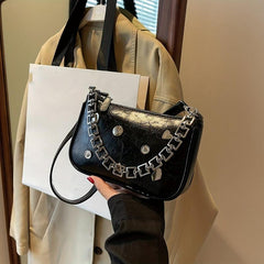 Stylish Mini Rivet Decor Handbag Crossbody Bag Women's Purse & Shoulder Bag