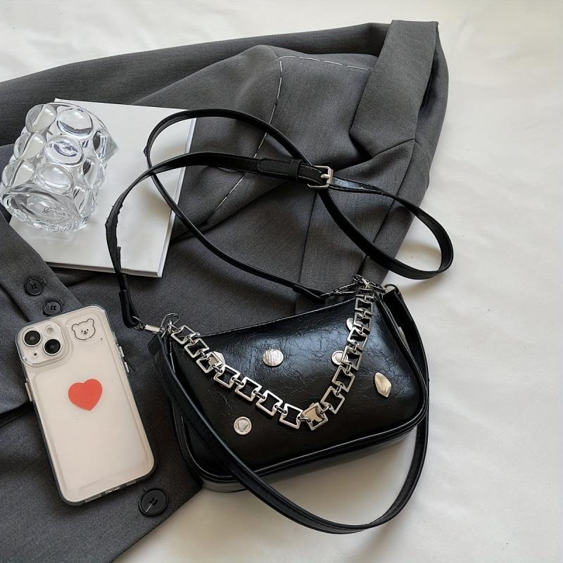 Stylish Mini Rivet Decor Handbag Crossbody Bag Women's Purse & Shoulder Bag