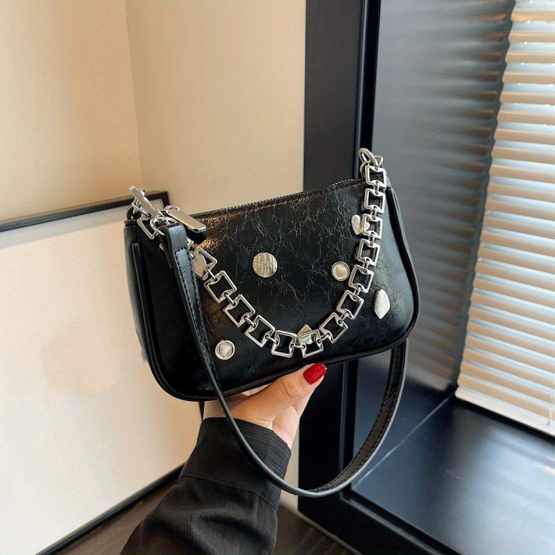 Stylish Mini Rivet Decor Handbag Crossbody Bag Women's Purse & Shoulder Bag