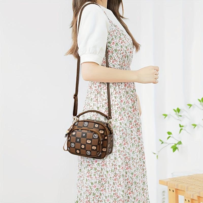 Plaid Pattern Handbags Crossbody Bag Zipper Purses