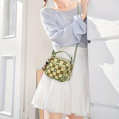 Plaid Pattern Handbags Crossbody Bag Zipper Purses
