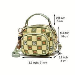 Plaid Pattern Handbags Crossbody Bag Zipper Purses