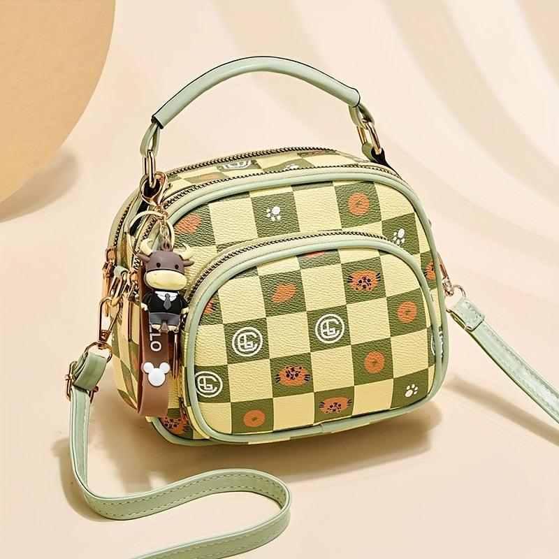 Plaid Pattern Handbags Crossbody Bag Zipper Purses