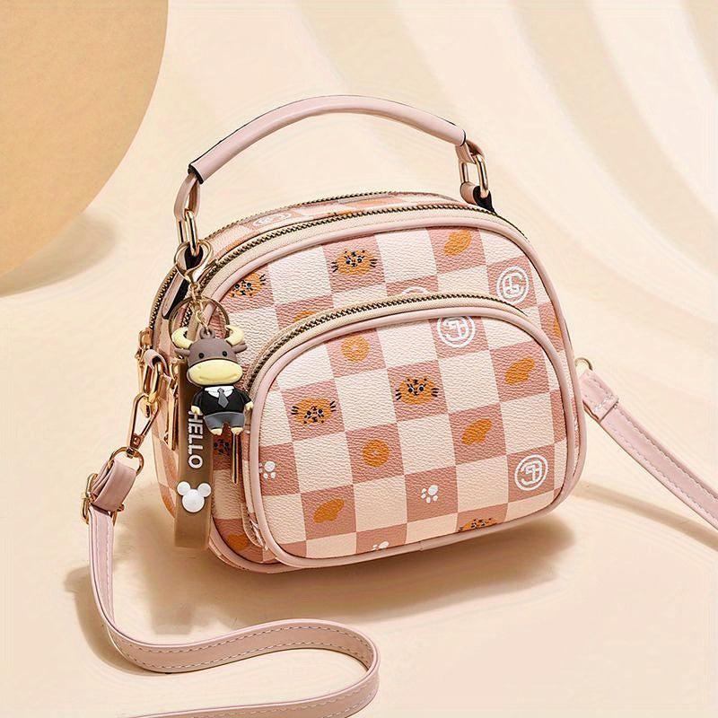 Plaid Pattern Handbags Crossbody Bag Zipper Purses