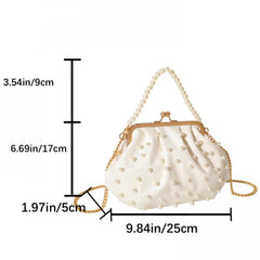 Faux Pearl Handle Crossbody Bag with Chain Strap