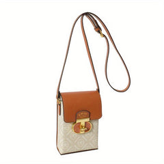 Flap Cell Phone Crossbody Bag PU Leather Textured Bag Purse