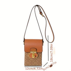 Flap Cell Phone Crossbody Bag PU Leather Textured Bag Purse