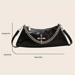 Metal Chain Underarm Bag PU Leather Large Capacity Versatile Bag