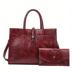Classic Embossed Tote Bag Retro Handbag All Match Shoulder Bag