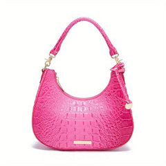 Crocodile Pattern Leather Shoulder Bag for Women