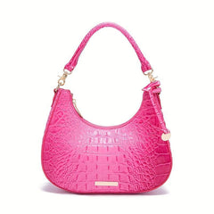 Crocodile Pattern Leather Shoulder Bag for Women