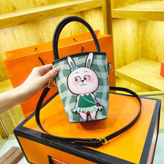 Mini Rabbit Decor Top Handle Satchel Crossbody Bag