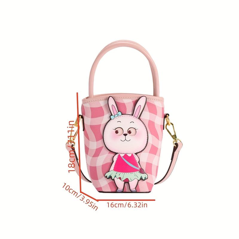 Mini Rabbit Decor Top Handle Satchel Crossbody Bag