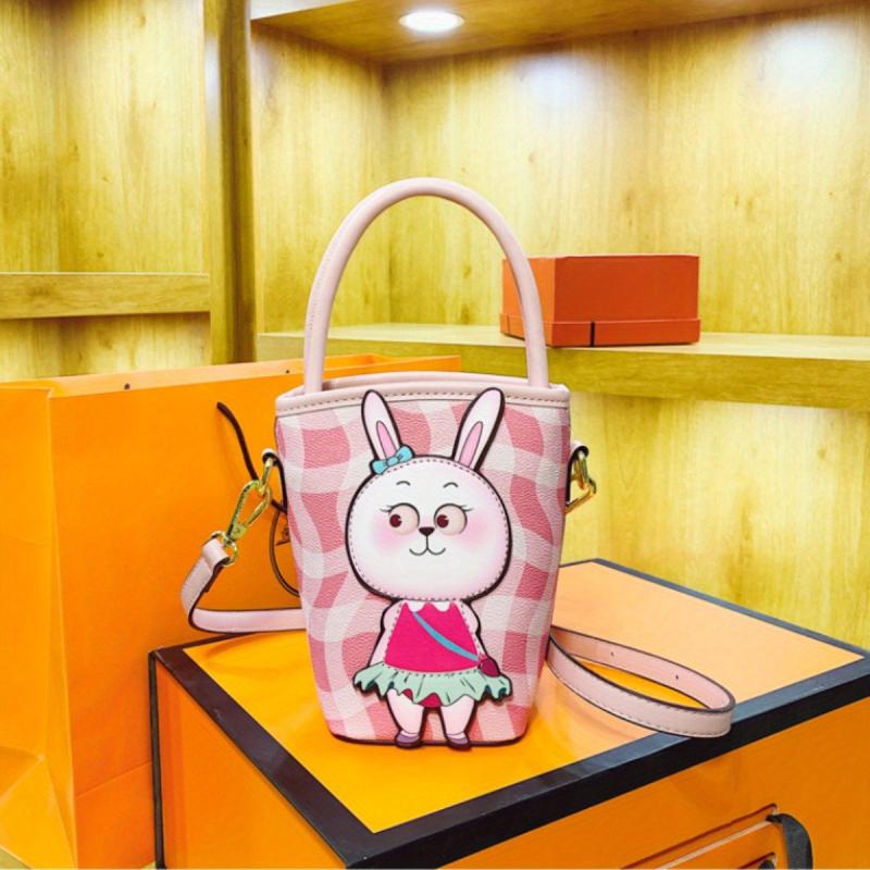 Mini Rabbit Decor Top Handle Satchel Crossbody Bag