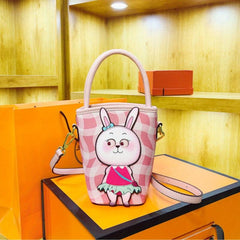 Mini Rabbit Decor Top Handle Satchel Crossbody Bag