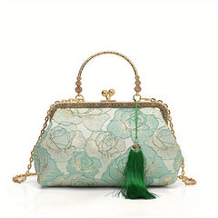 Hanfu Flower Embroidery Crossbody Bag Chinese Style Chain Purses
