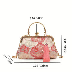 Hanfu Flower Embroidery Crossbody Bag Chinese Style Chain Purses