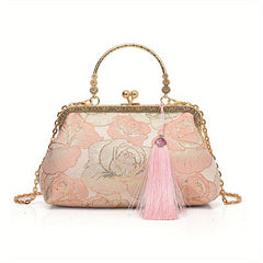 Hanfu Flower Embroidery Crossbody Bag Chinese Style Chain Purses