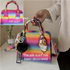 Rainbow Gradient Square Bag For Work
