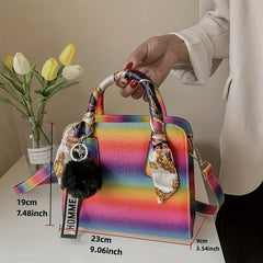 Rainbow Gradient Square Bag For Work