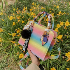 Rainbow Gradient Square Bag For Work