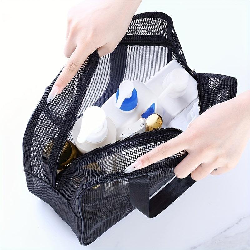 Portable Mesh Toiletry Wash Bag Leakage Swimming Bath Bag