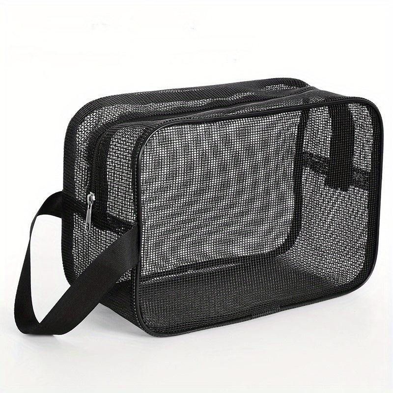 Portable Mesh Toiletry Wash Bag Leakage Swimming Bath Bag