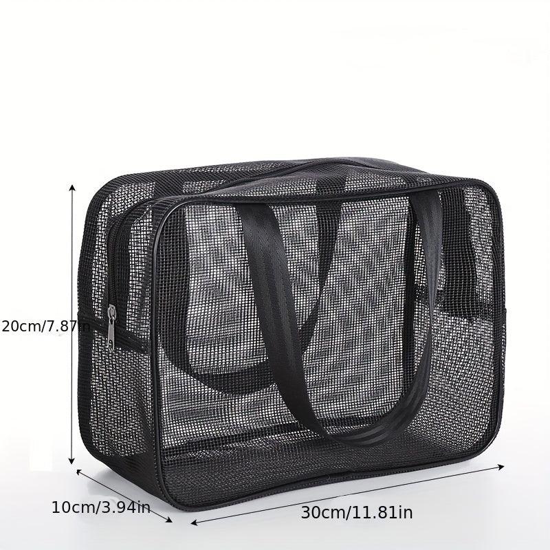 Portable Mesh Toiletry Wash Bag Leakage Swimming Bath Bag
