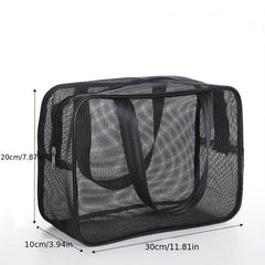 Portable Mesh Toiletry Wash Bag Leakage Swimming Bath Bag