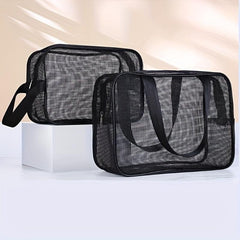 Portable Mesh Toiletry Wash Bag Leakage Swimming Bath Bag