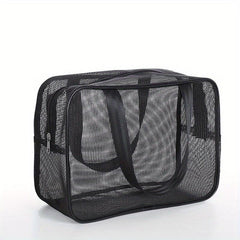 Portable Mesh Toiletry Wash Bag Leakage Swimming Bath Bag