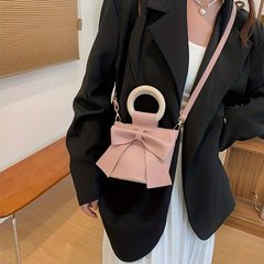 Pink Bowknot Handbag for Women Crossbody Clutch Purse