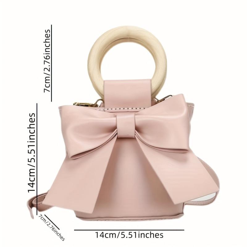 Pink Bowknot Handbag for Women Crossbody Clutch Purse