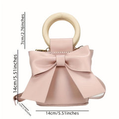 Pink Bowknot Handbag for Women Crossbody Clutch Purse