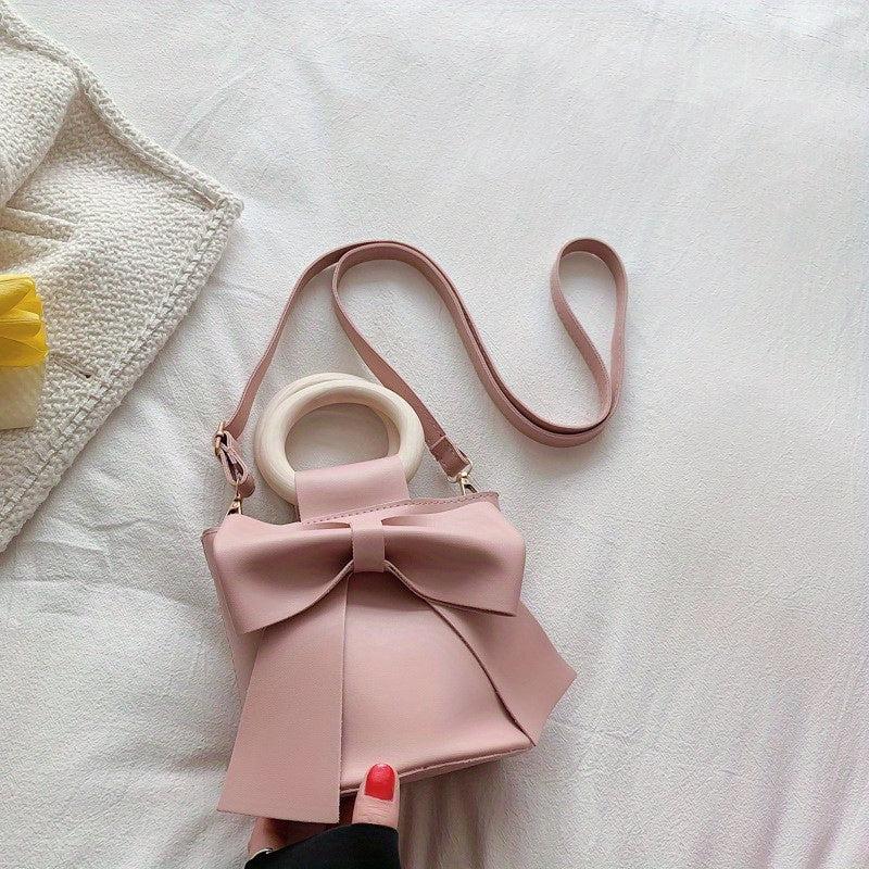 Pink Bowknot Handbag for Women Crossbody Clutch Purse