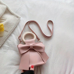Pink Bowknot Handbag for Women Crossbody Clutch Purse