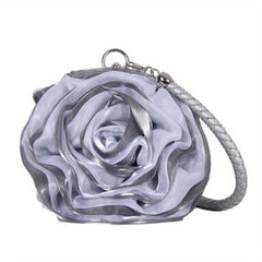 Mini Rose Clutch Bag Textured Frame Classic Evening Handbag