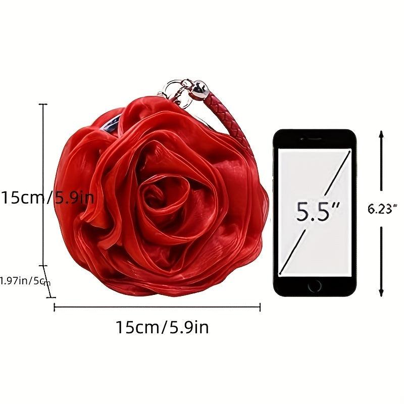 Mini Rose Clutch Bag Textured Frame Classic Evening Handbag