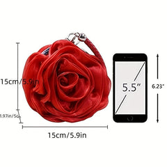 Mini Rose Clutch Bag Textured Frame Classic Evening Handbag