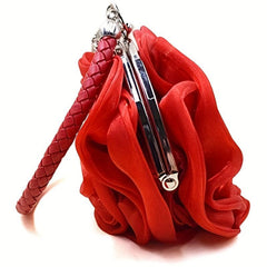 Mini Rose Clutch Bag Textured Frame Classic Evening Handbag