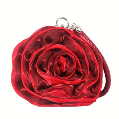 Mini Rose Clutch Bag Textured Frame Classic Evening Handbag