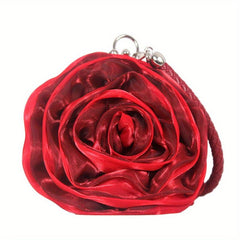 Mini Rose Clutch Bag Textured Frame Classic Evening Handbag