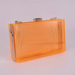 Acrylic Square Chain Clutch Clear Evening Bag Retro Vintage Handbag