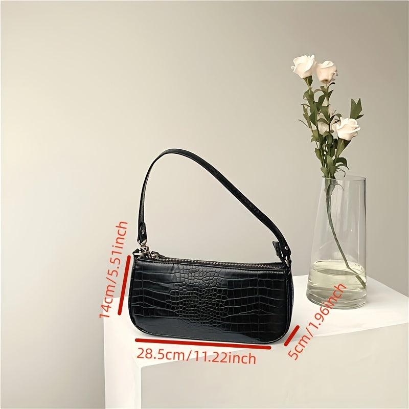 Crocodile Pattern Underarm Bag PU Leather Shoulder Bag