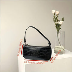 Crocodile Pattern Underarm Bag PU Leather Shoulder Bag