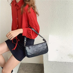 Crocodile Pattern Underarm Bag PU Leather Shoulder Bag