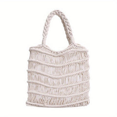 Hollow Knitted Hobo Bag Large Capacity Shoulder Handbag Summer Beach Travel